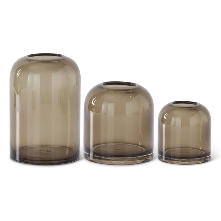 BROWN CYLINDER VASES
