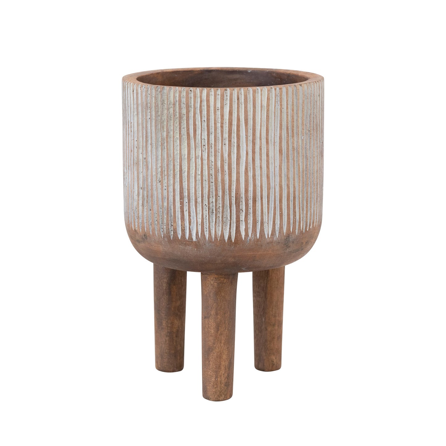MANGO WOOD FOOTED PLANTER