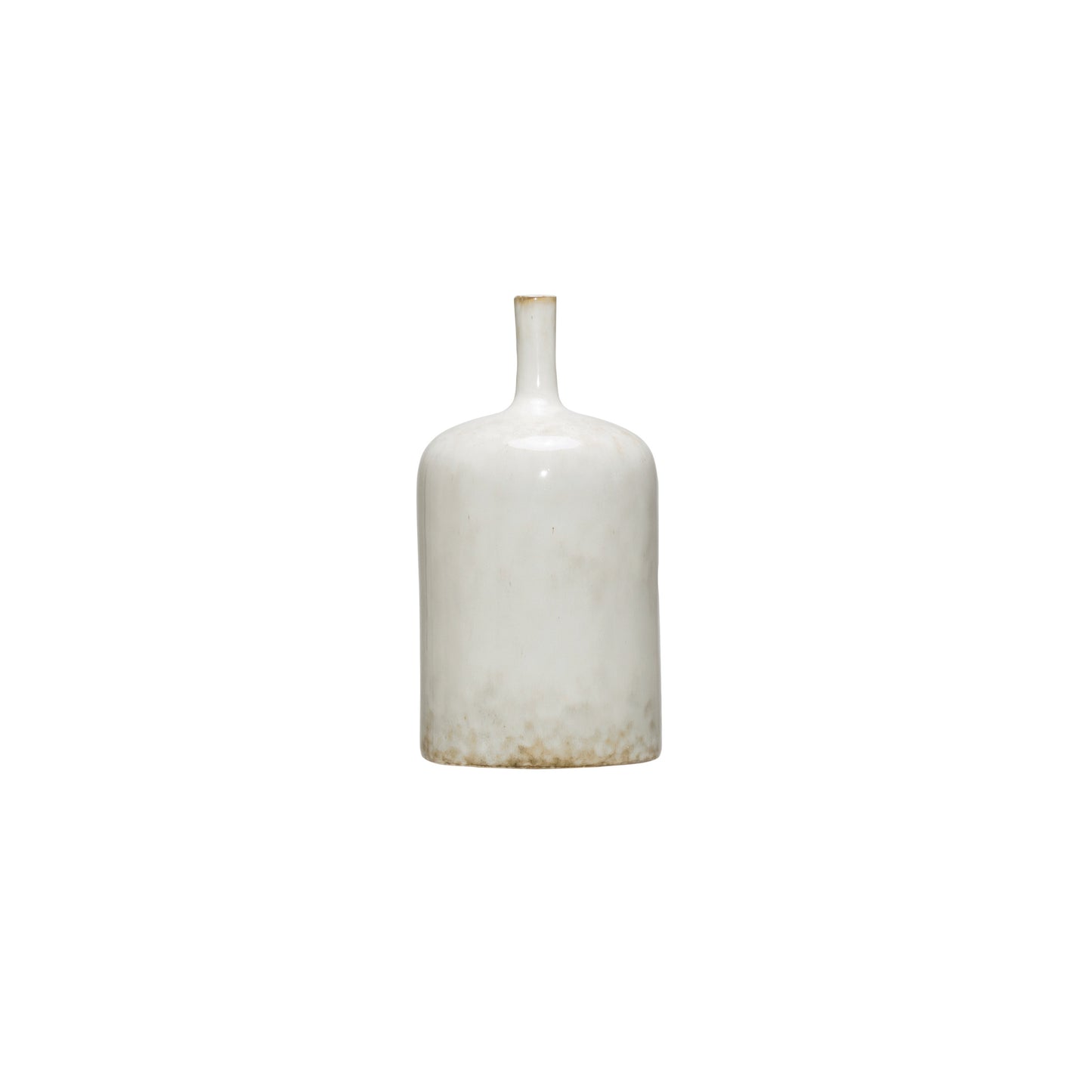 WHITE STONEWARE VASE - M