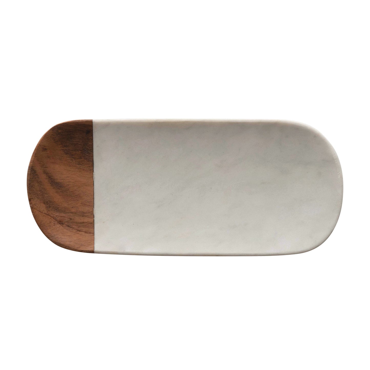 WHITE MARBLE WOOD TRAY