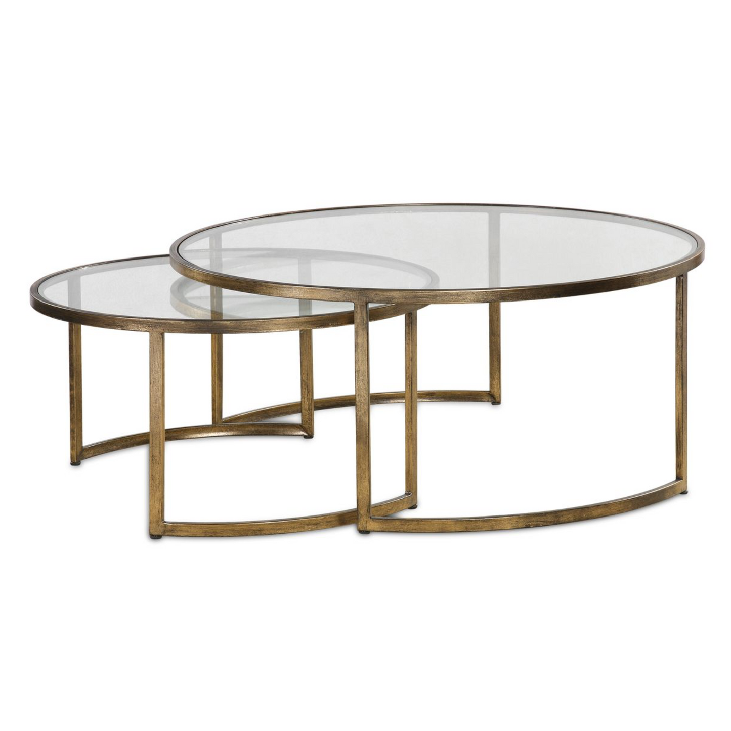 GOLD & GLASS COFFEE TABLE
