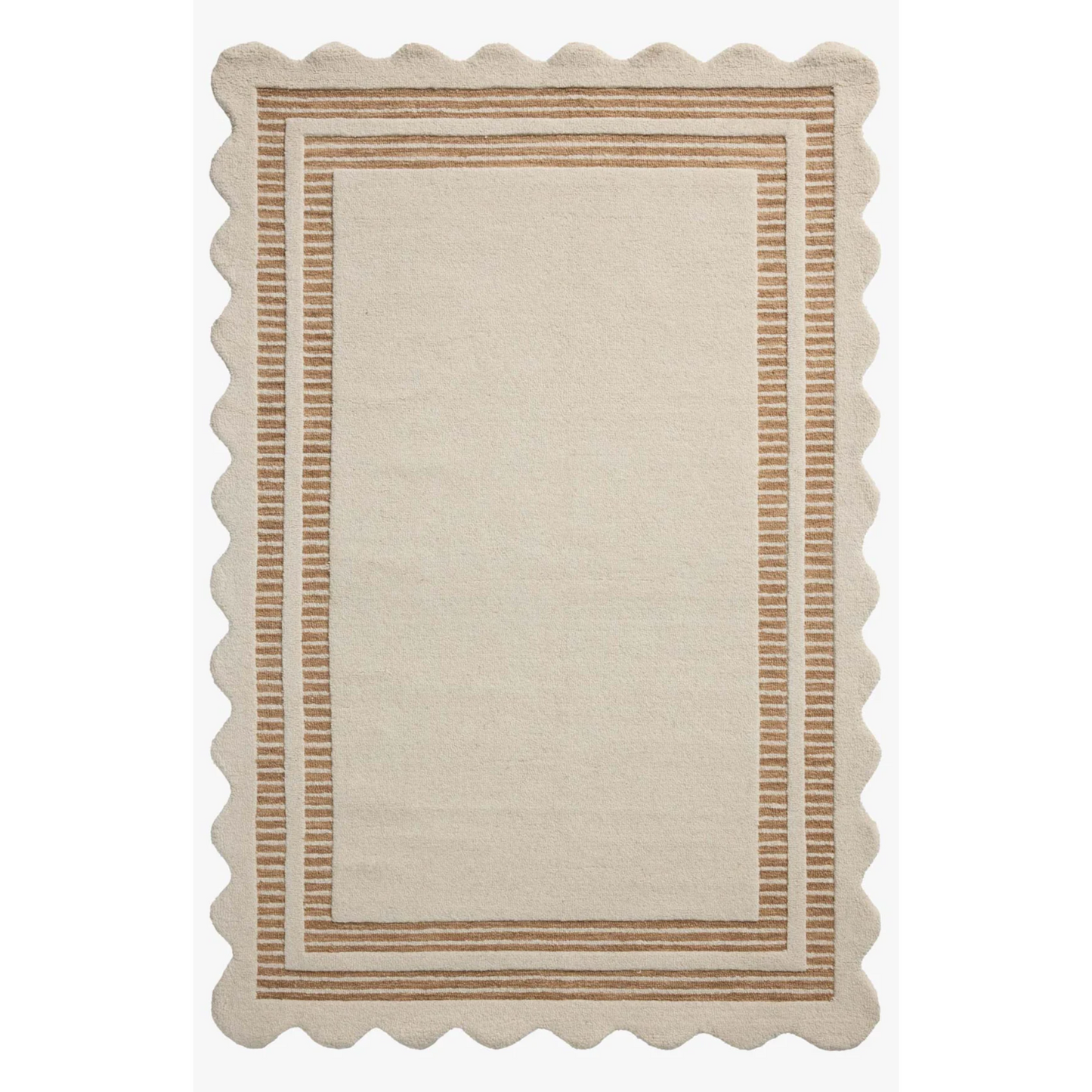 CREAM SCALLOP RUG