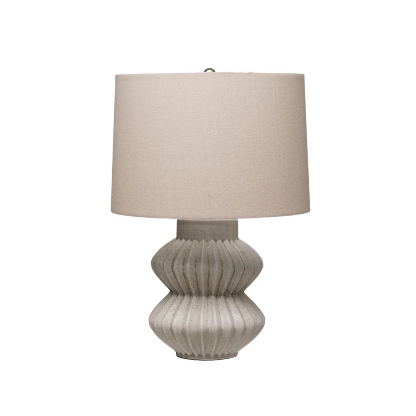 WHITE RIBBED TABLE LAMP