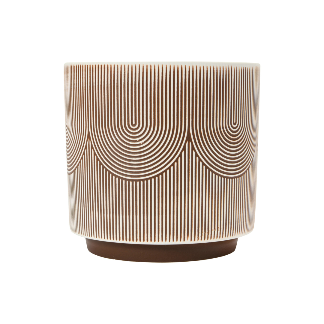 PATTERNED STONEWARE PLANTER