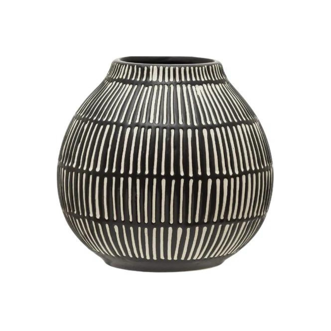 Debossed Vase Black