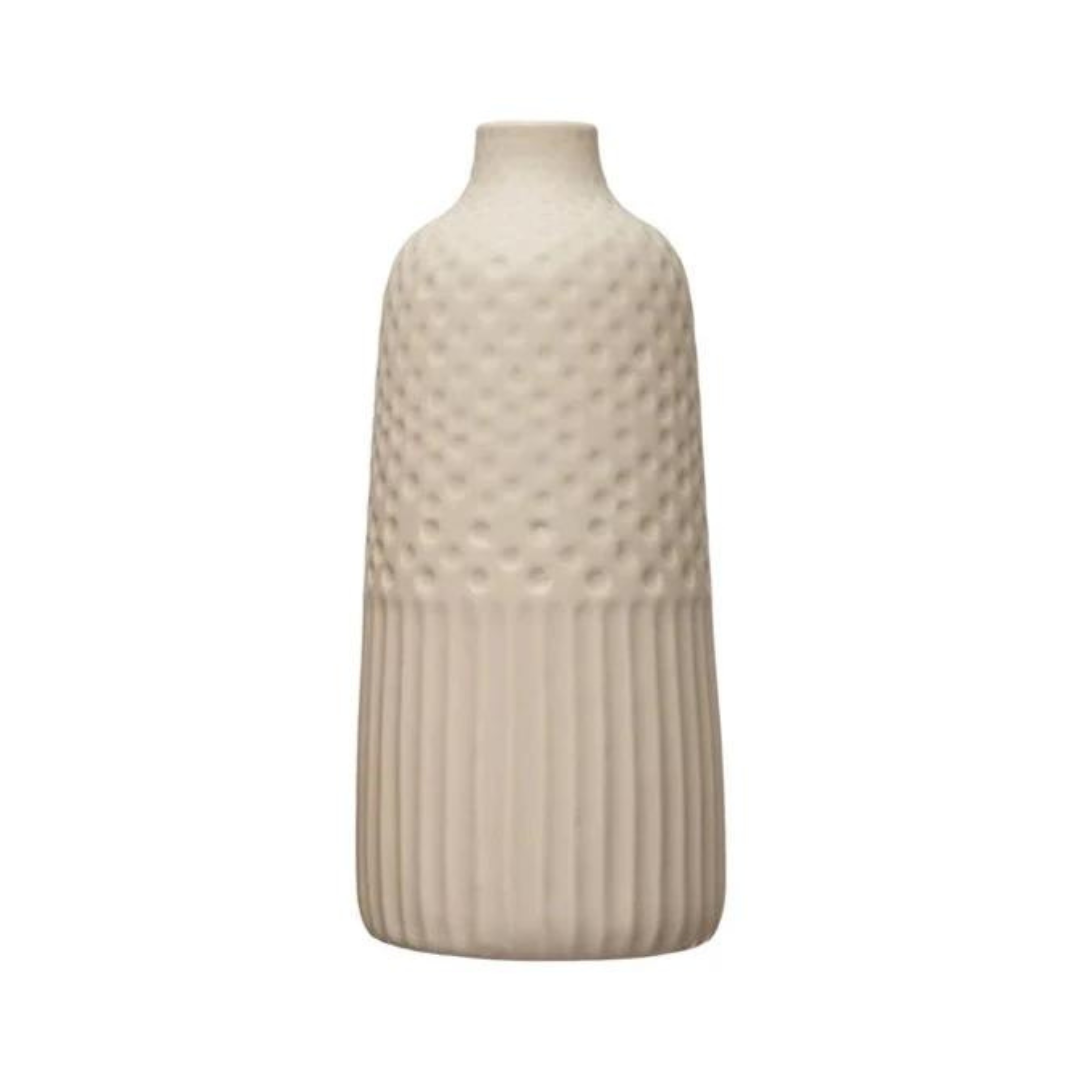 TEXTURED STONEWARE VASE - C