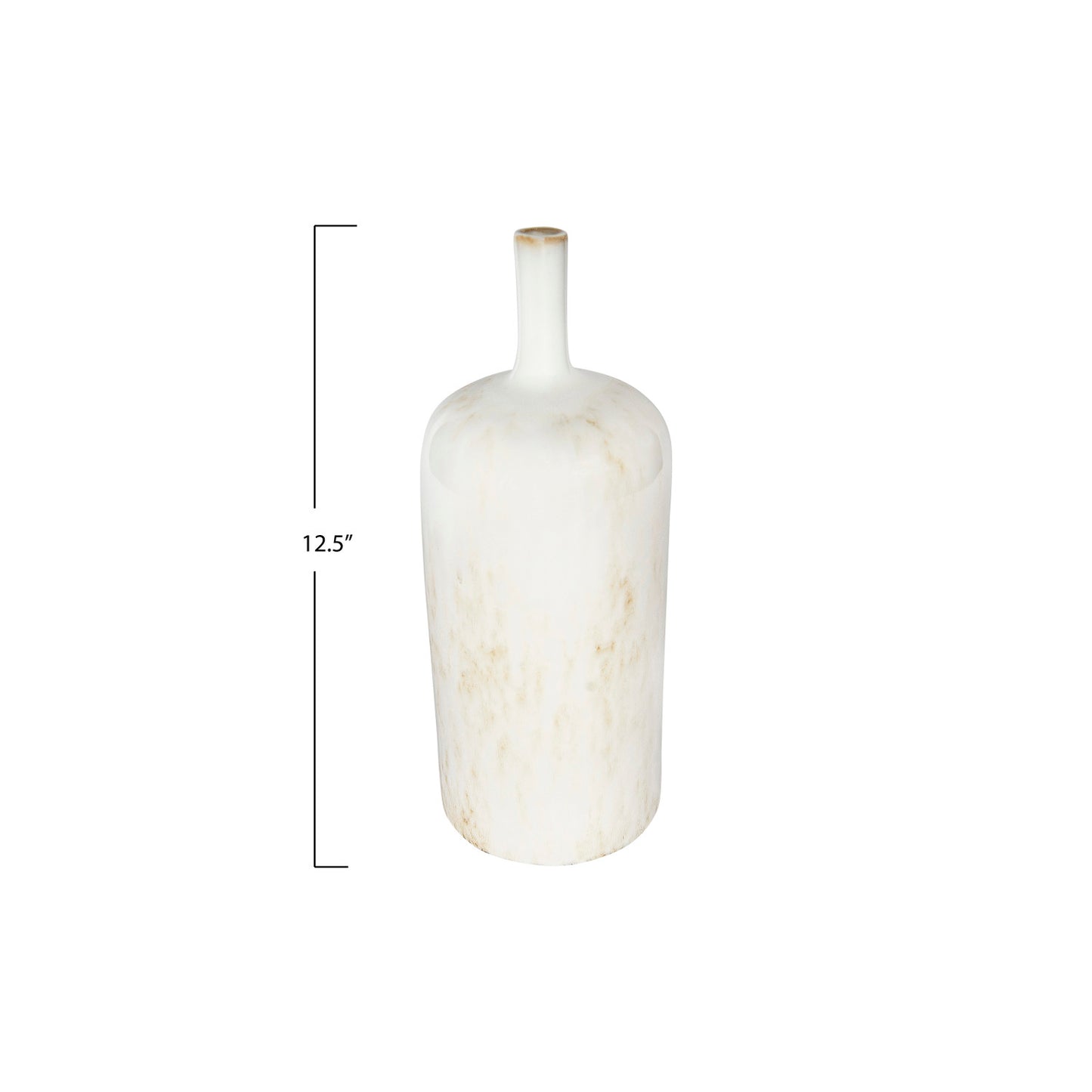 WHITE STONEWARE VASE - L