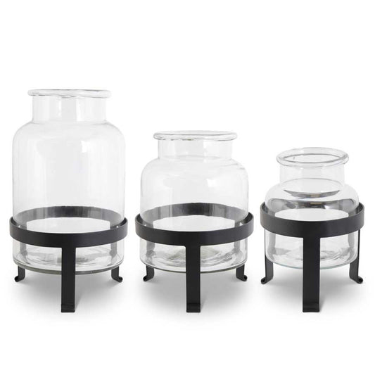 GLASS JARS w/ STANDS