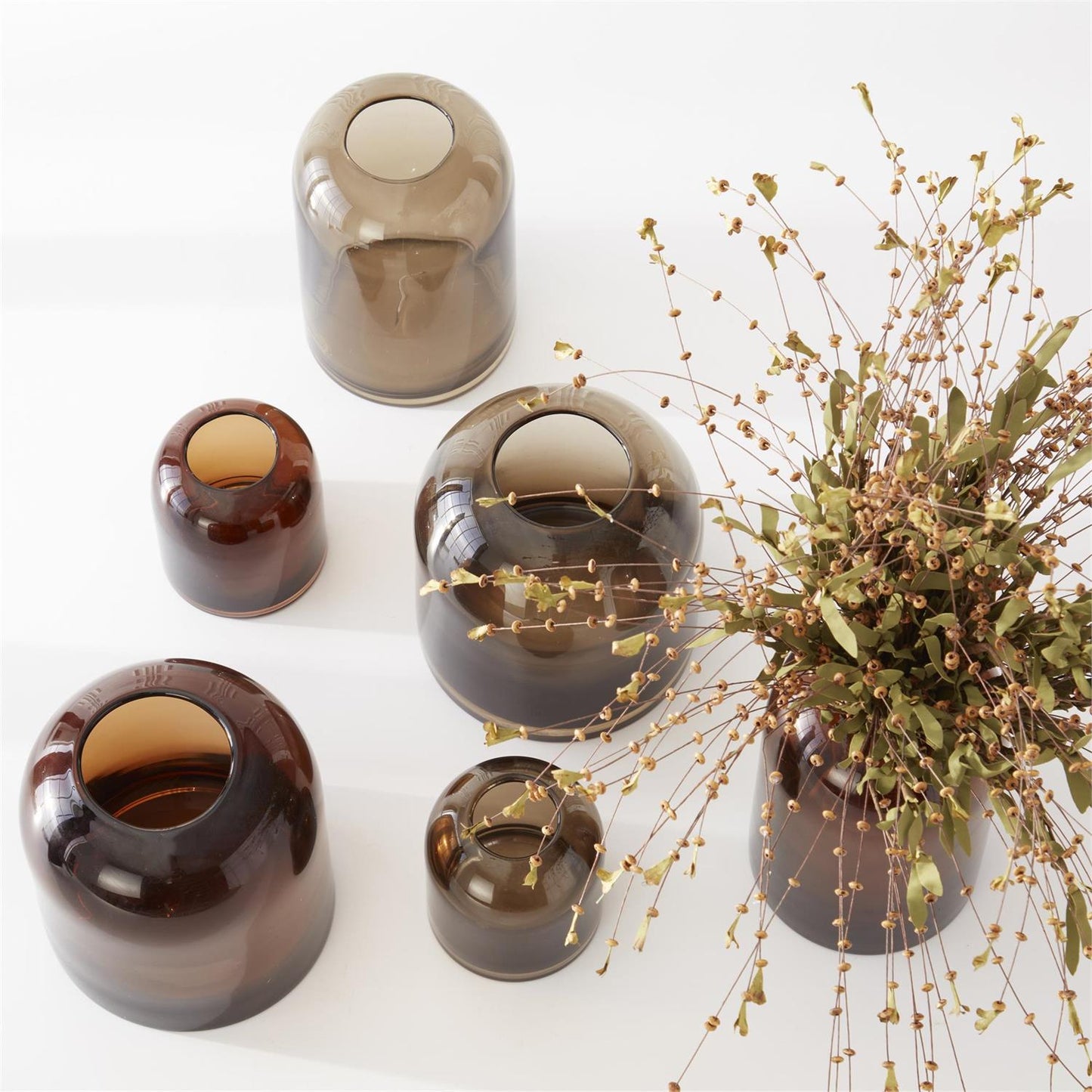 BROWN CYLINDER VASES