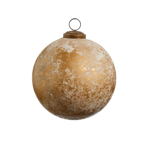 GOLD DISTRESSED 5" ORNAMENT