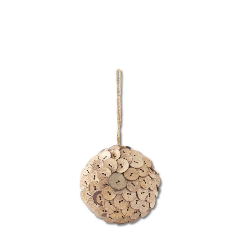 Coconut Button Ball Ornament