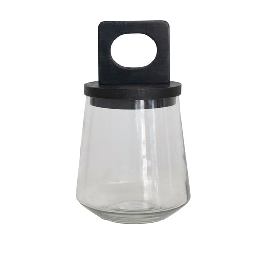 GLASS JAR BLACK LID