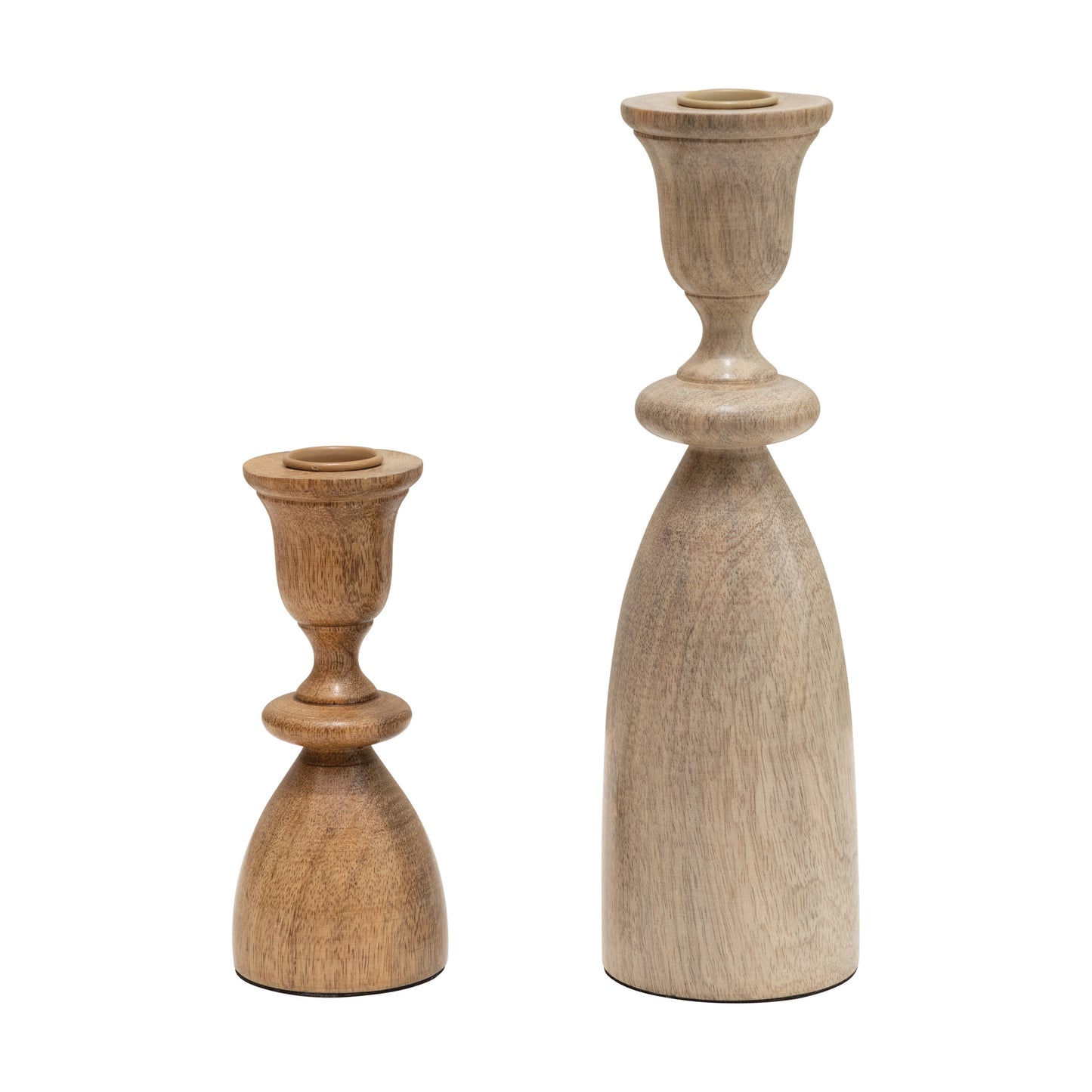 MANGO WOOD TAPER CANDLE HOLDERS