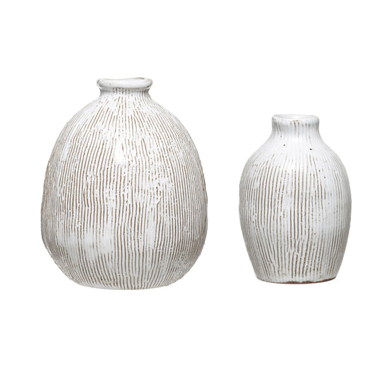 WHITE TERRACOTTA VASE