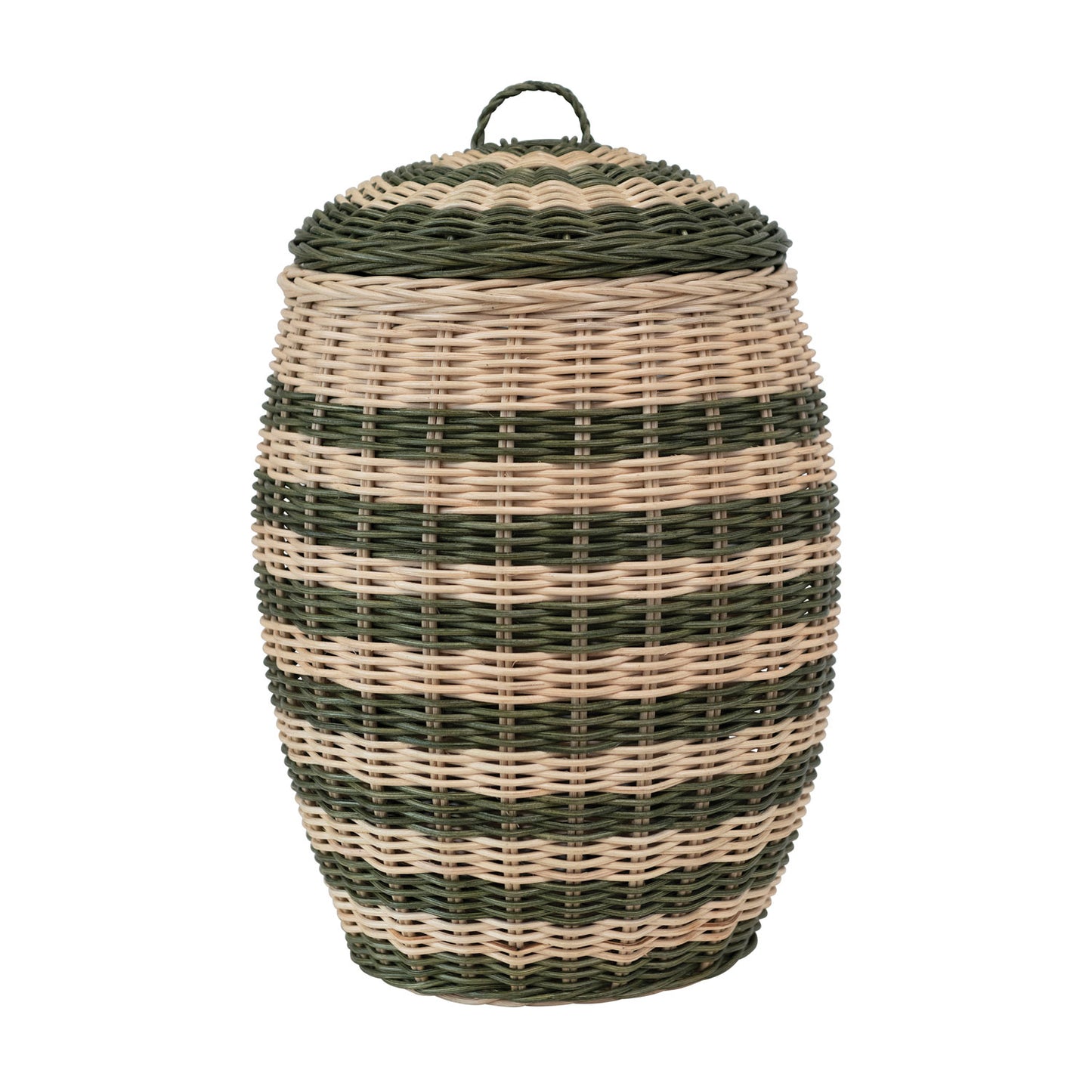 Striped  Rattan Basket