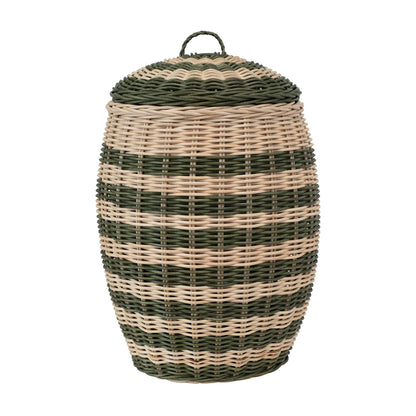 Striped  Rattan Basket