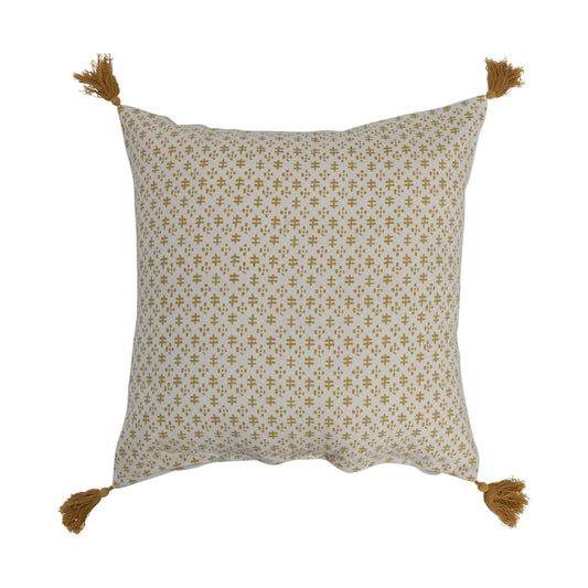 MUSTARD PRINT PILLOW