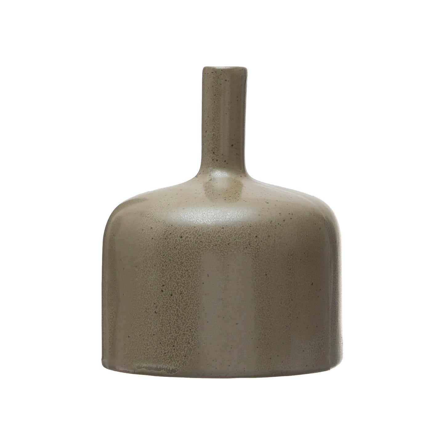 BROWN STONEWARE VASE