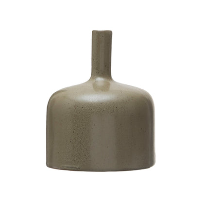 BROWN STONEWARE VASE
