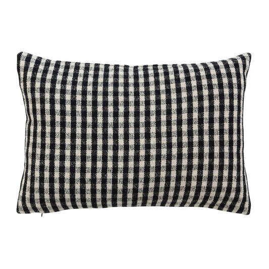 24" x 16" BLACK GINGHAM PILLOW