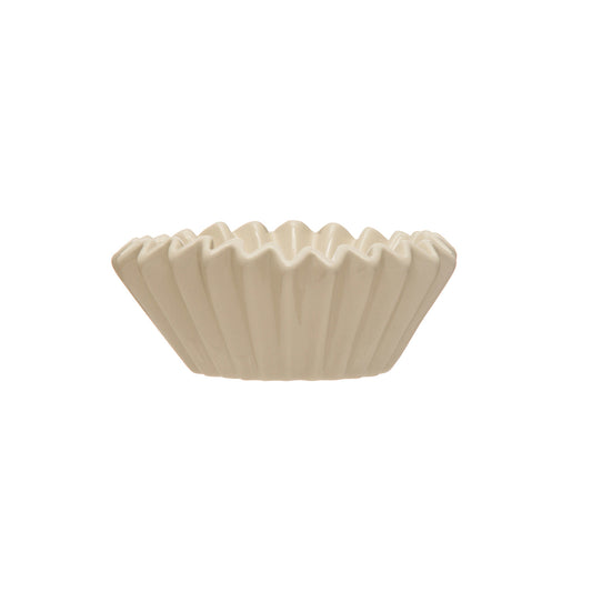 WHITE FLUTED BOWL 6"