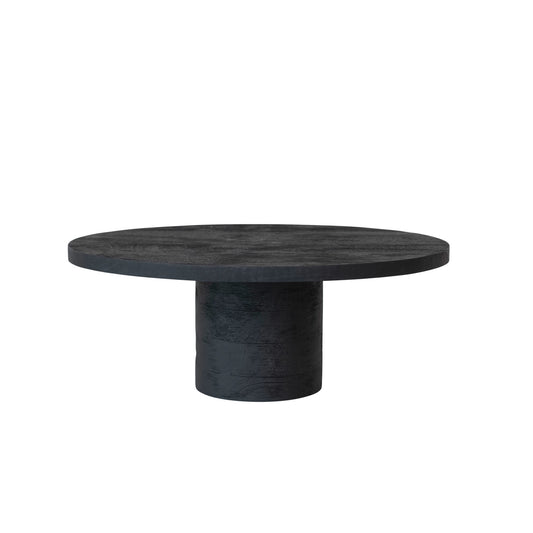 OVAL BLACK WOOD PEDESTAL