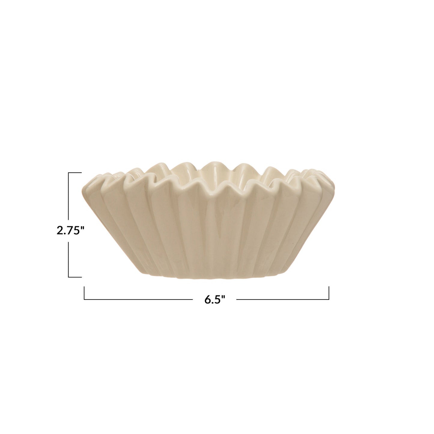 WHITE FLUTED BOWL 6"