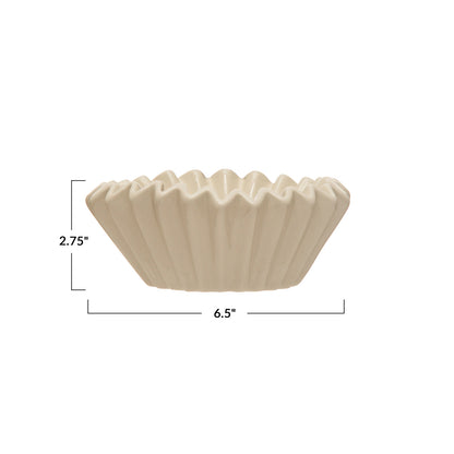 WHITE FLUTED BOWL 6"