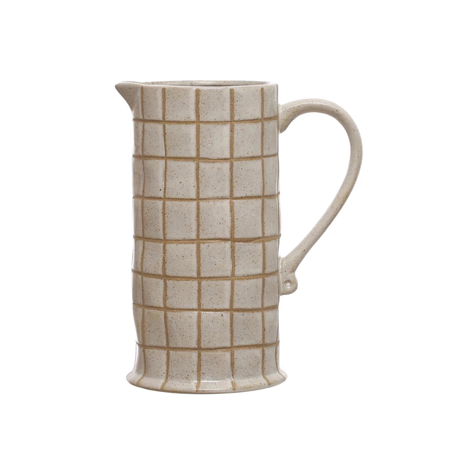 PLAID STONE PITCHER