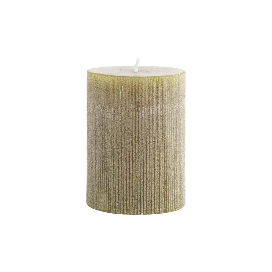 PLEATED PILLAR CANDLE - NEUTRAL