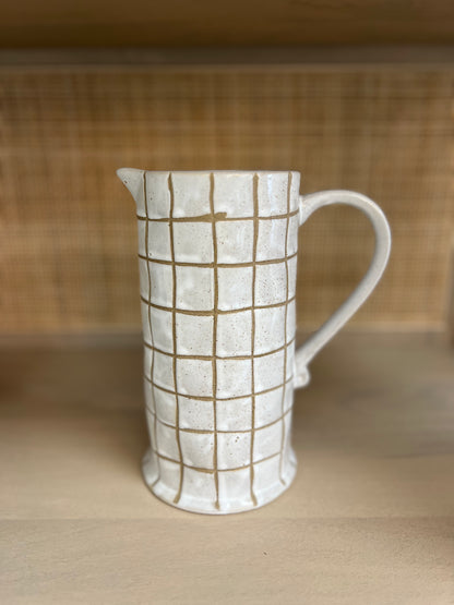 PLAID STONE PITCHER