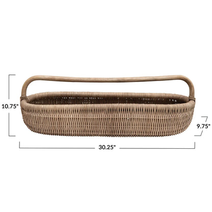 RATTAN BASKET W/ HANDLE
