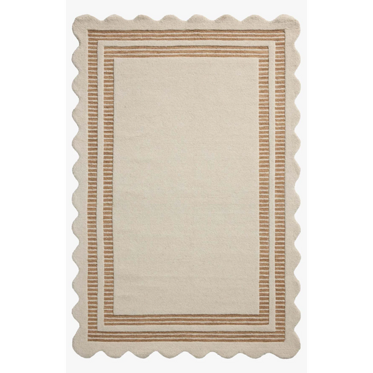 CREAM SCALLOP RUG
