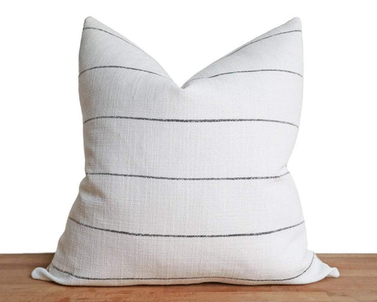 HUDSON IVORY STRIPED 18X18 PILLOW