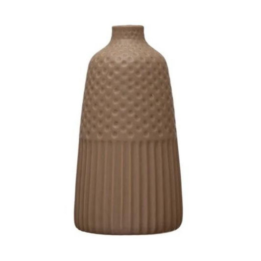 TEXTURED STONEWARE VASE - B