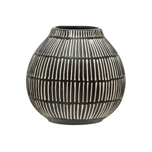 Debossed Vase Black