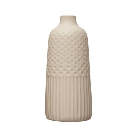 TEXTURED STONEWARE VASE - C