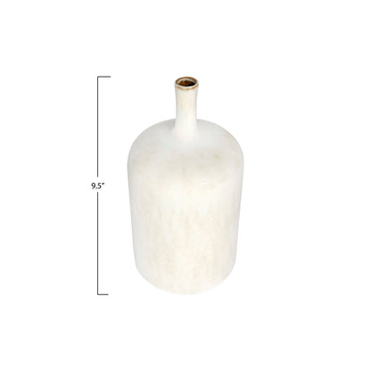 WHITE STONEWARE VASE - M