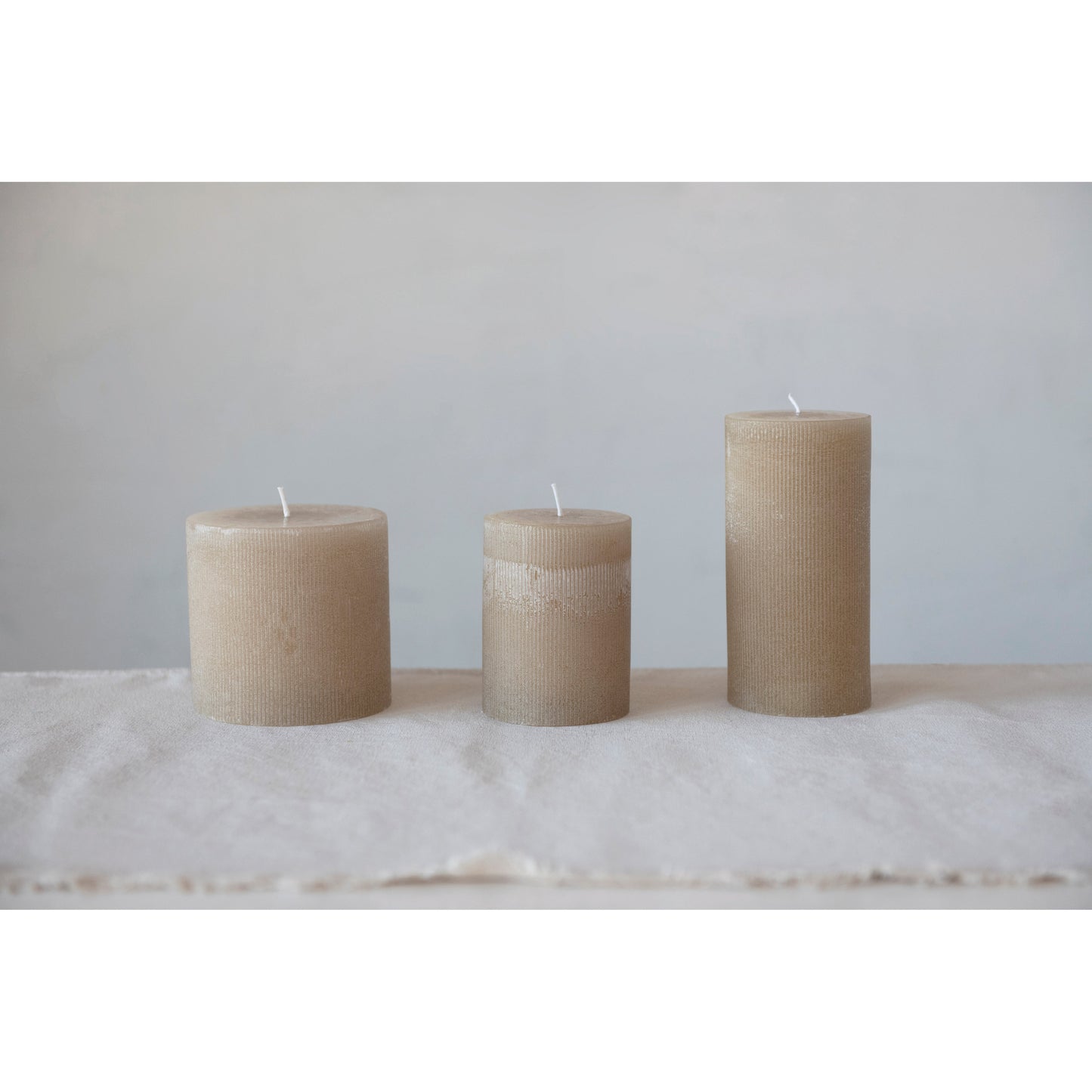 PLEATED PILLAR CANDLE - NEUTRAL