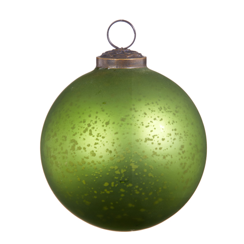 3" Olive Green Glass Ornament