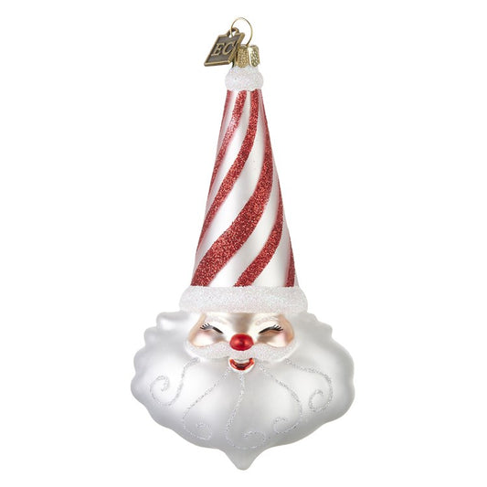 Peppermint Santa Ornament