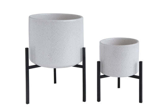 WHITE PLANTER ON STAND